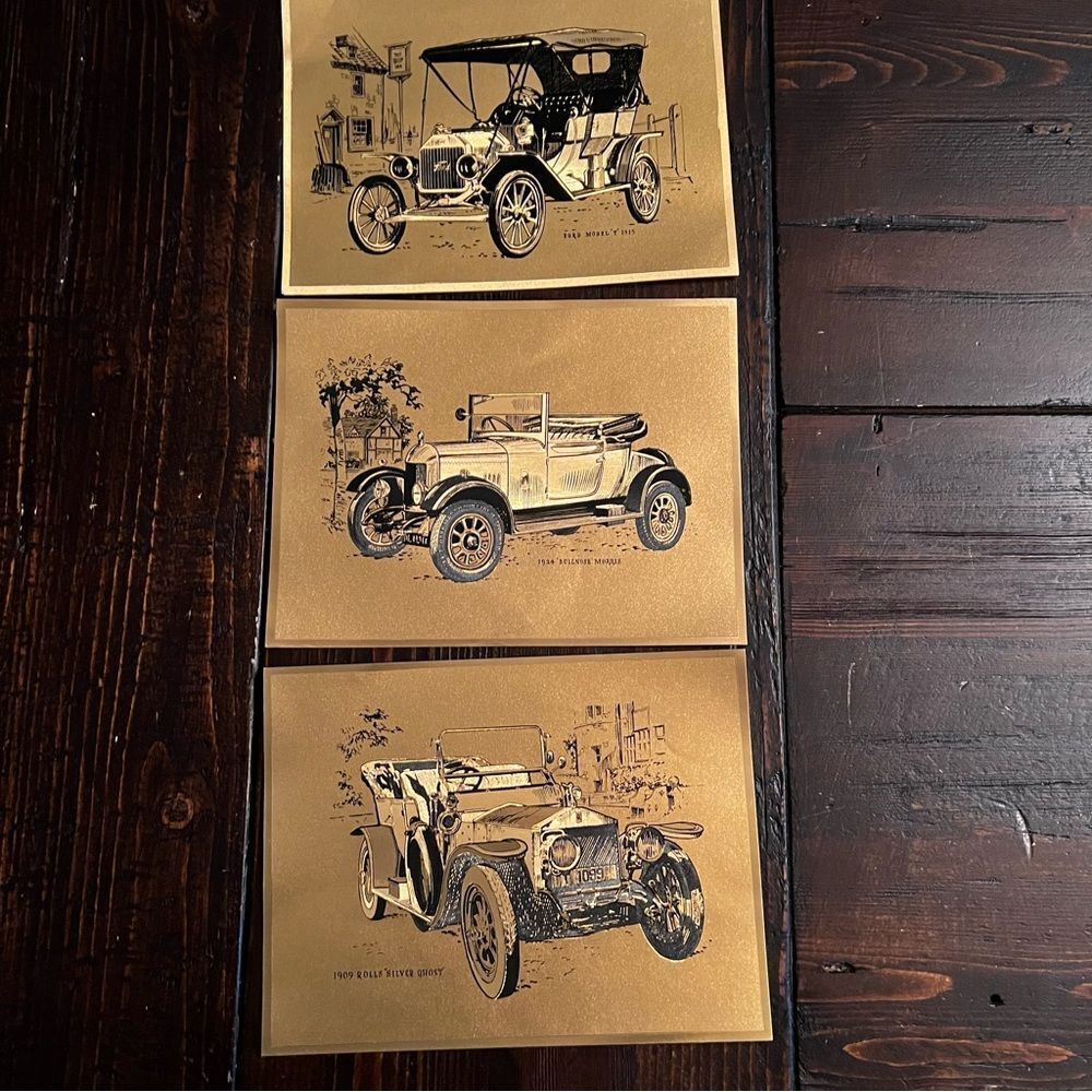Antique Auto Dufex Prints (Set of 3)